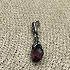 Woman’s Really pretty multi faceted garnet and marcasite sterling silver pendant